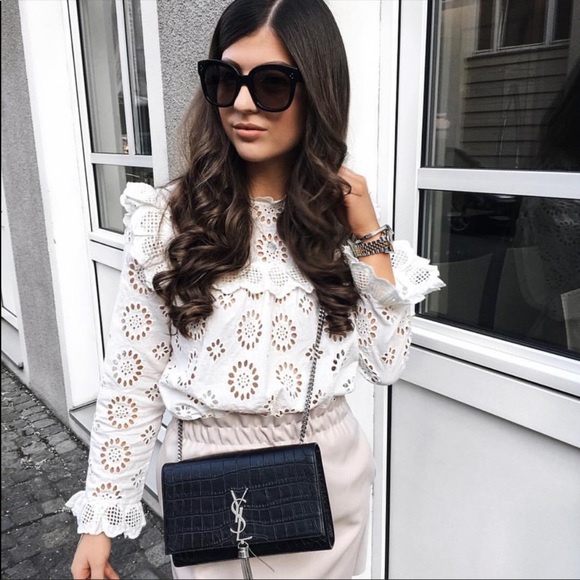 BLOGGERS FAVORITE ZARA Die Cut Embroidered Blouse - Picture 6 of 8